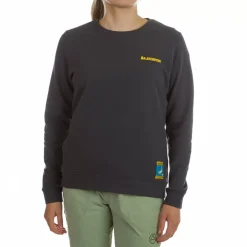 La Sportiva Sweatshirts & Fleece^CLIMBING ON THE MOON SWEATSHIRT W Carbon/Giallo
