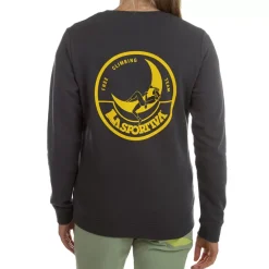La Sportiva Sweatshirts & Fleece^CLIMBING ON THE MOON SWEATSHIRT W Carbon/Giallo