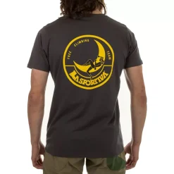 La Sportiva Shirts^CLIMBING ON THE MOON T-SHIRT M Carbon/Giallo