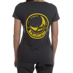 La Sportiva Shirts^CLIMBING ON THE MOON T-SHIRT W Carbon/Giallo