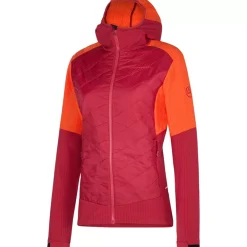 La Sportiva Sale|Jackets^KAP HYBRID HOODY W Carbon/Cherry Tomato