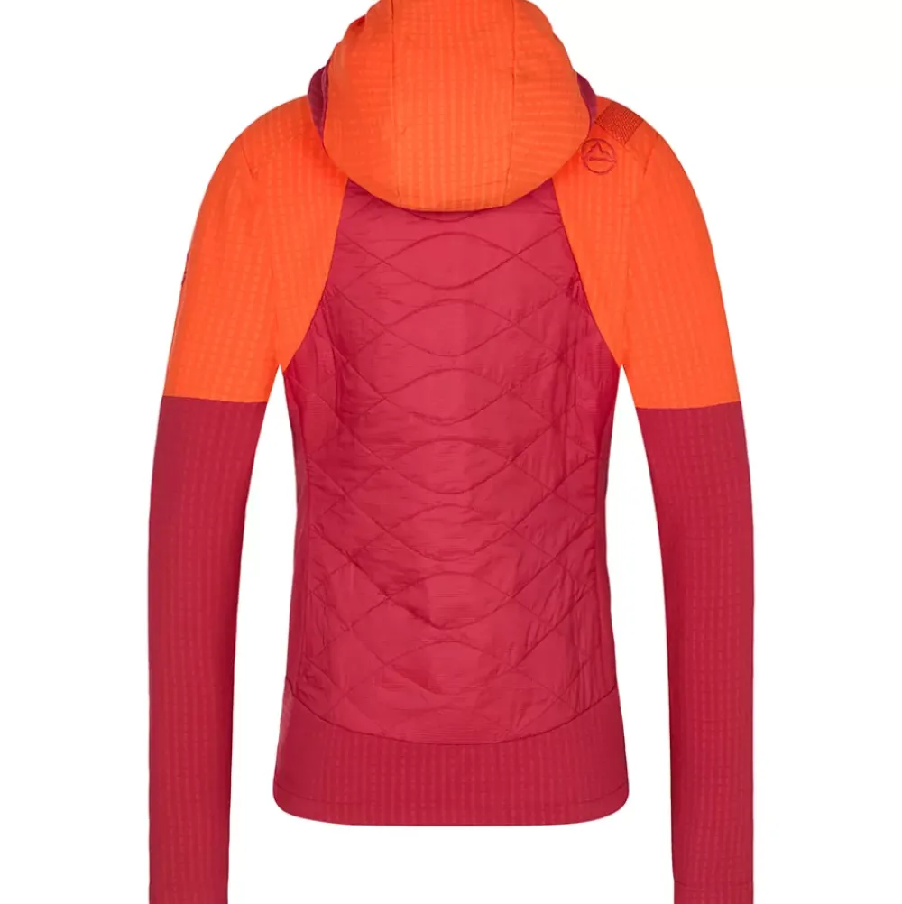 La Sportiva Sale|Jackets^KAP HYBRID HOODY W Carbon/Cherry Tomato