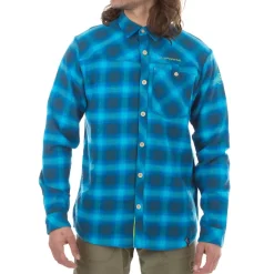 La Sportiva Sale|Shirts^RAMBLER FLANNEL SHIRT M Storm Blue/Lime Punch