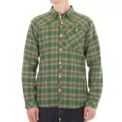 La Sportiva Sale|Shirts^RAMBLER FLANNEL SHIRT M Storm Blue/Lime Punch